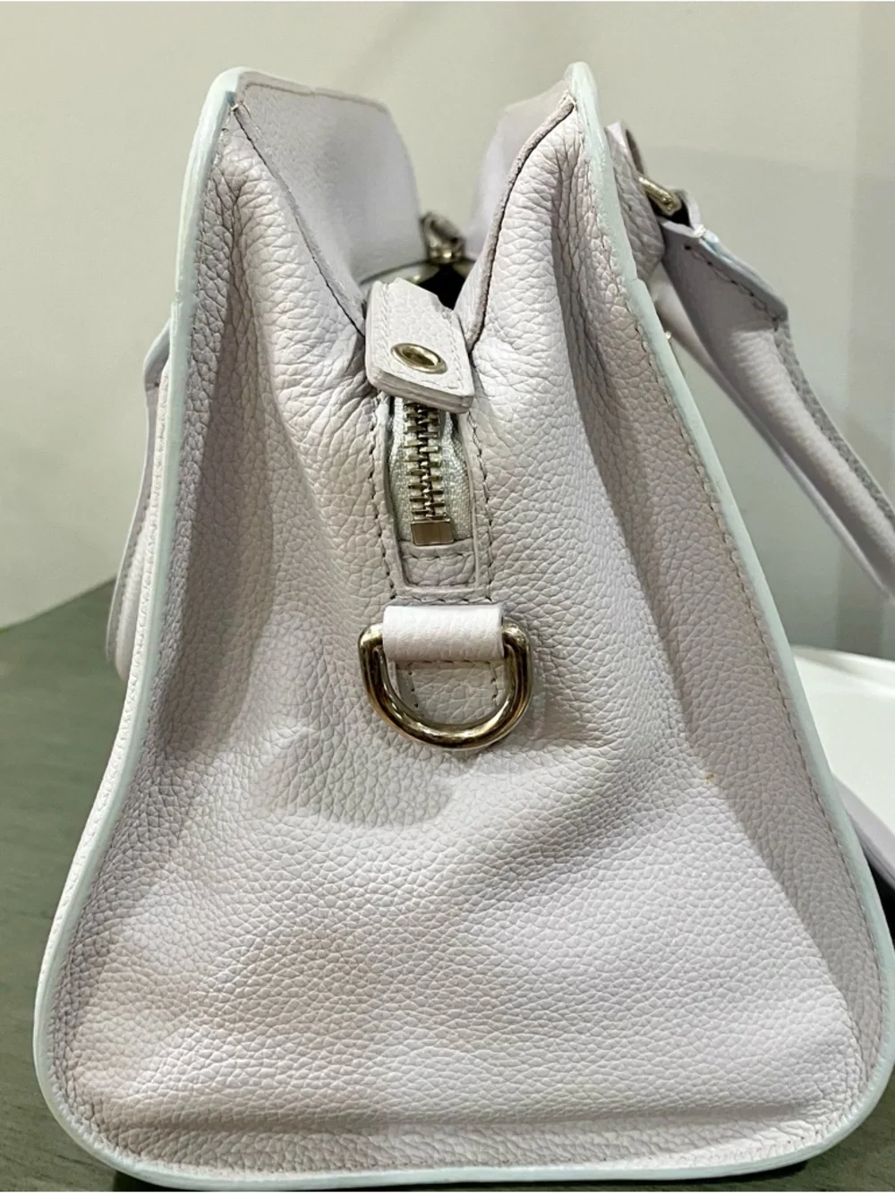 ALEXANDER MCQUEEN Pebbled Calfskin Small Skull Padlock Zip Around Tote w COA